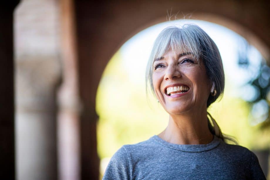 mature woman smiling